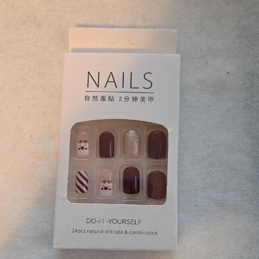 DIY Nail Art Holiday Set with Burgundy and Glitter-Bundle & Save
